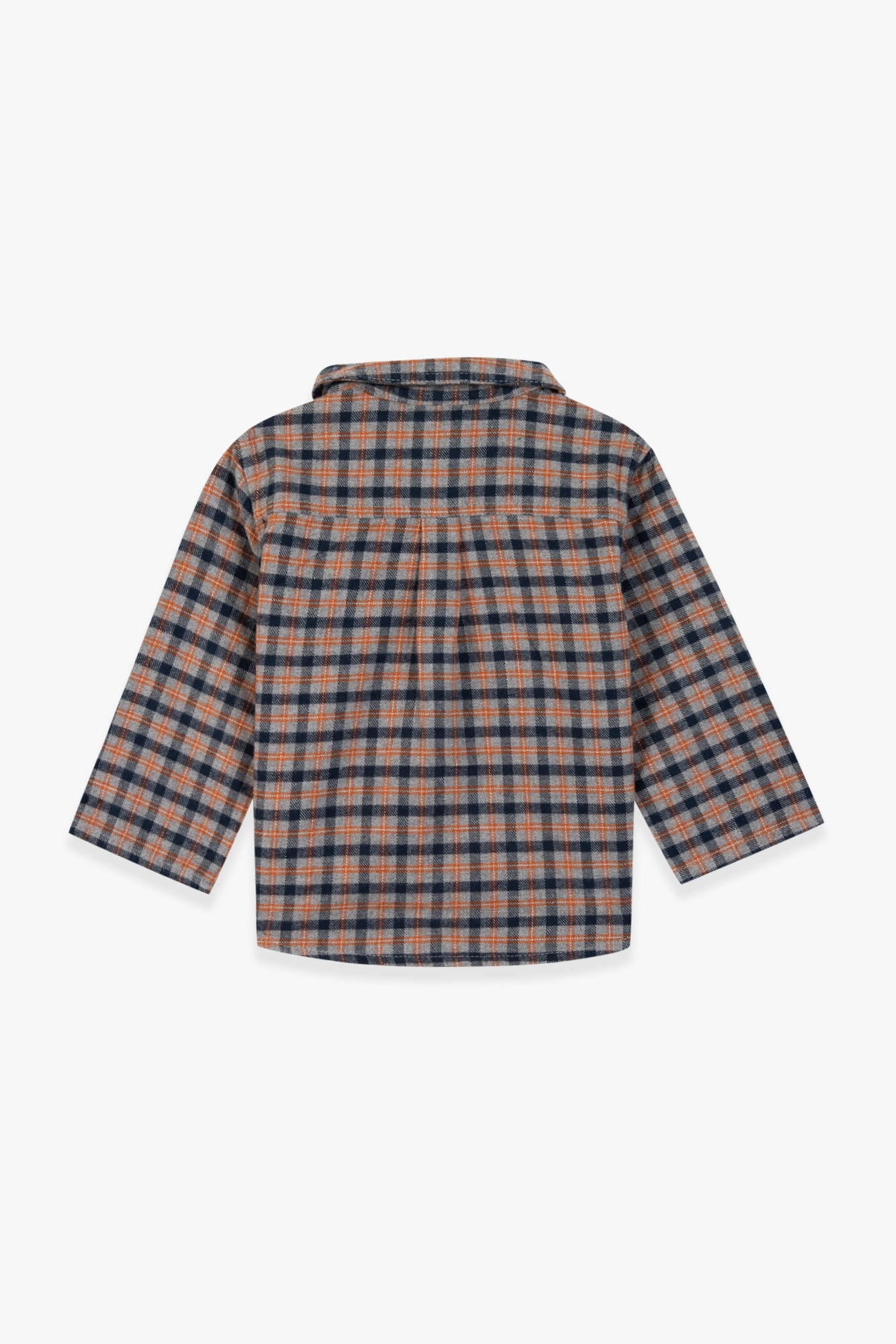 Surchemise -Pan carreaux gris et orange