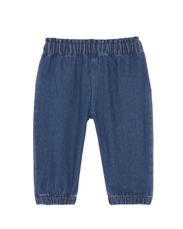 Pantalon - Biscotte bleu bébé en denim brut - Image principale