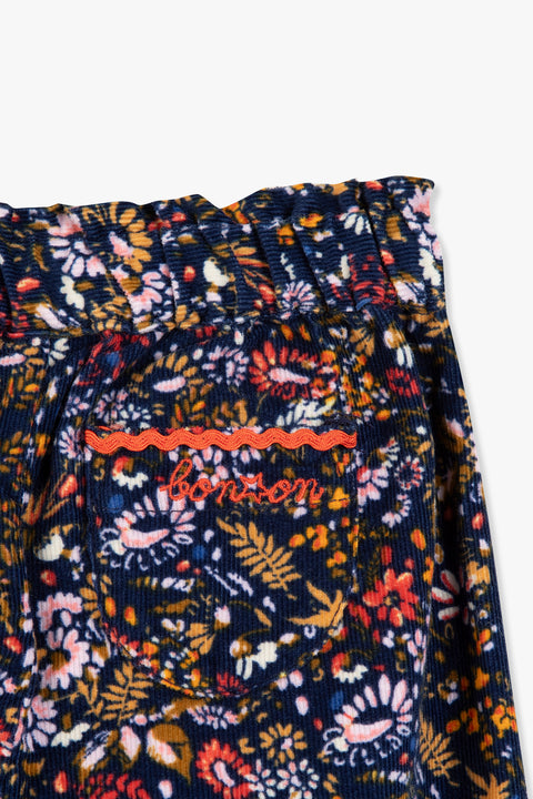 Pantalon - Biscotte en velours imprimé "october flower" - Image principale