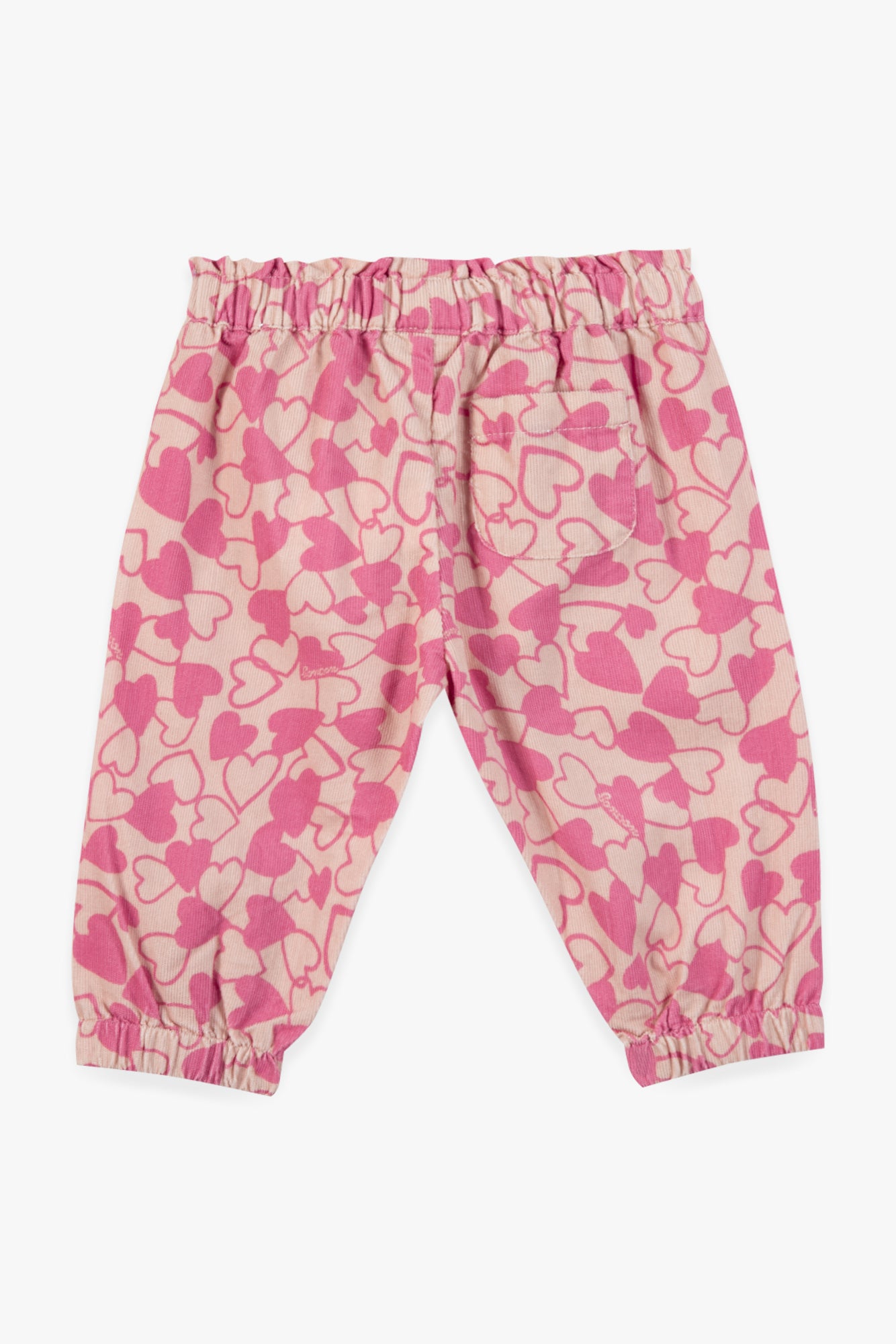 Pantalon - Biscotte en velours imprimé cœur