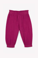 Pantalon - Biscotte fuschia Bébé gaze de coton