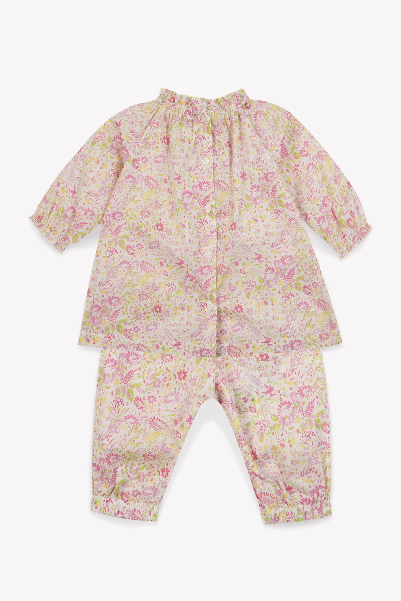 Pantalon - Biscotte fleurs Bébé voile de coton