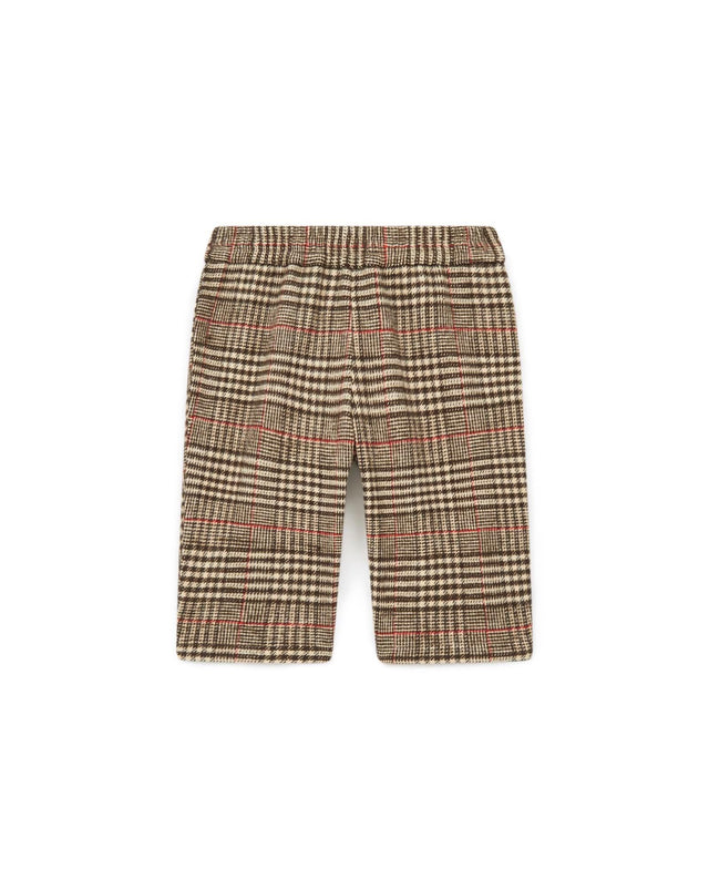 Trousers - Gino Brown Baby Cotton at Check - Image principale