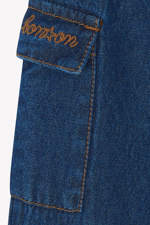 Pantalon - Cargo chambray bleu - Image principale