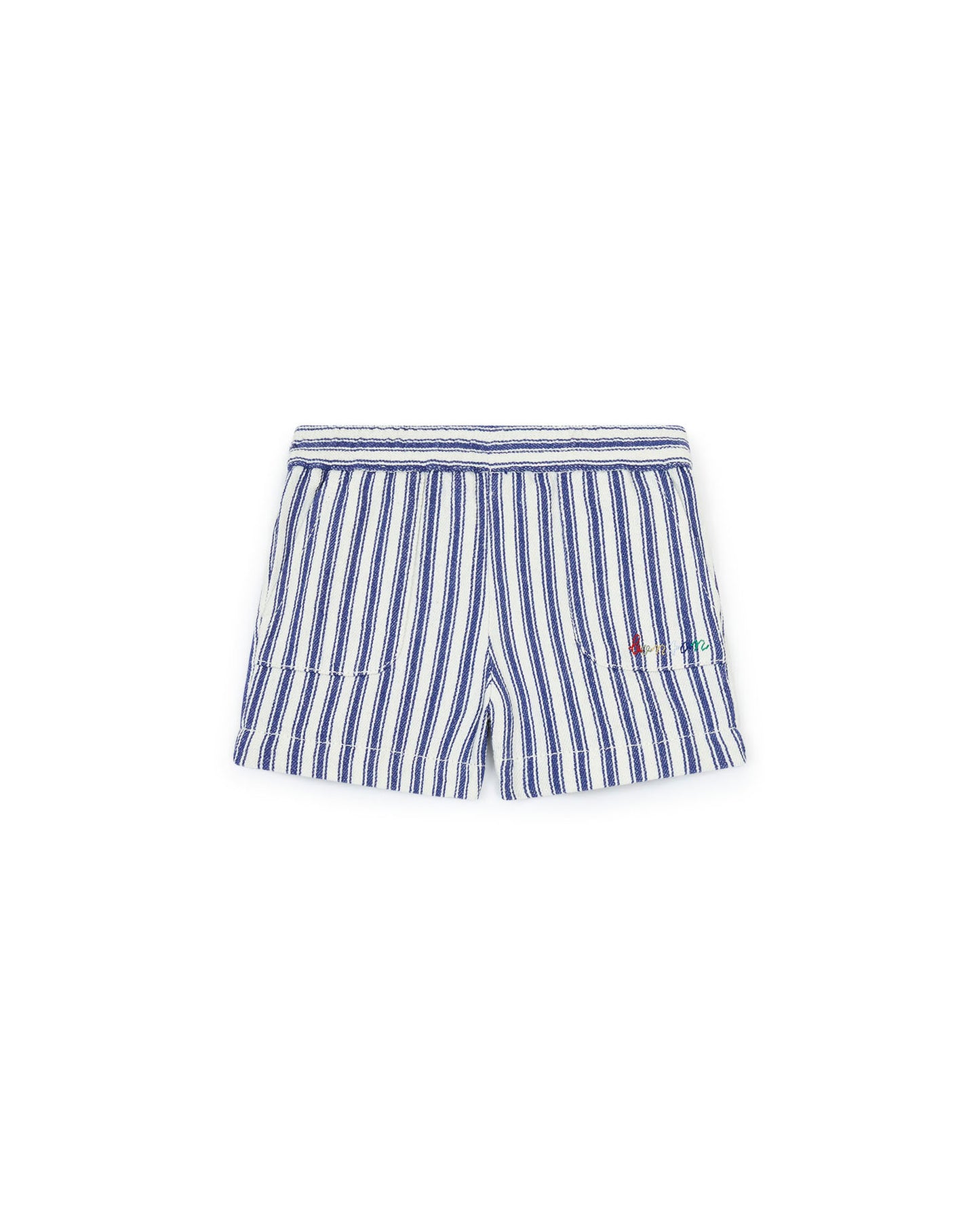 Short - Ramb bleu Bébé twill de coton rayé