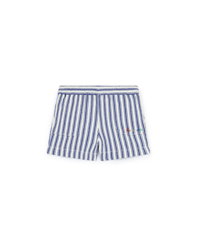 Short - Ramb Blue Baby Striped cotton twill - Image principale