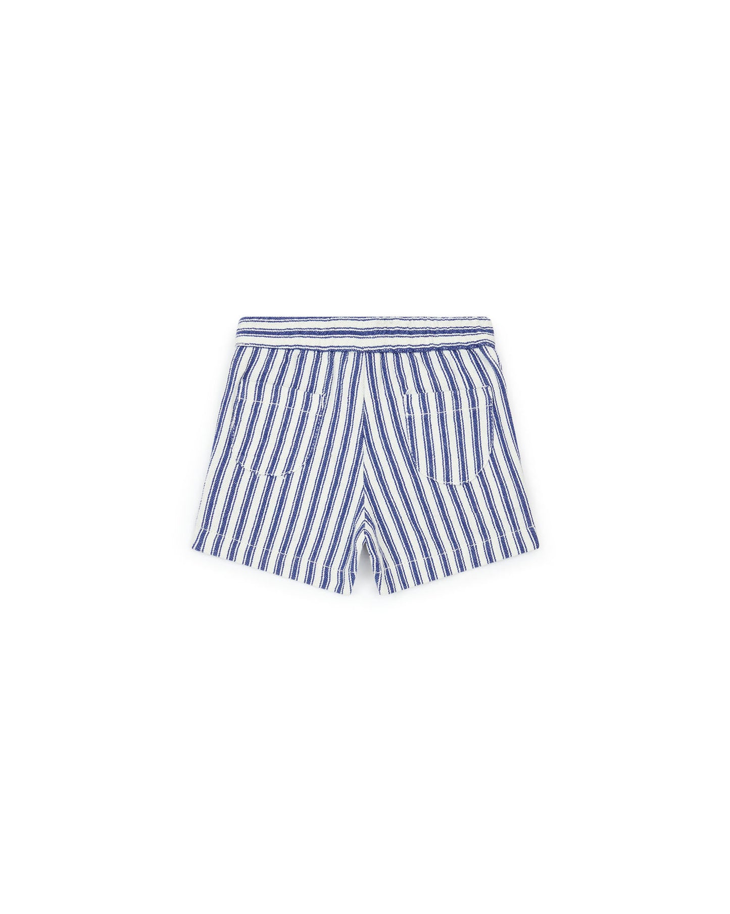 Short - Ramb bleu Bébé twill de coton rayé