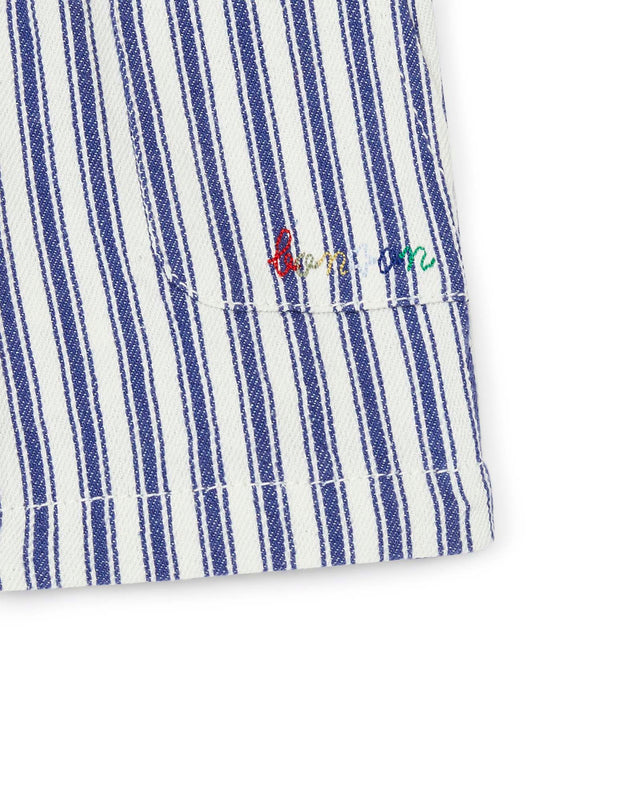 Short - Ramb Blue Baby Striped cotton twill - Image alternative