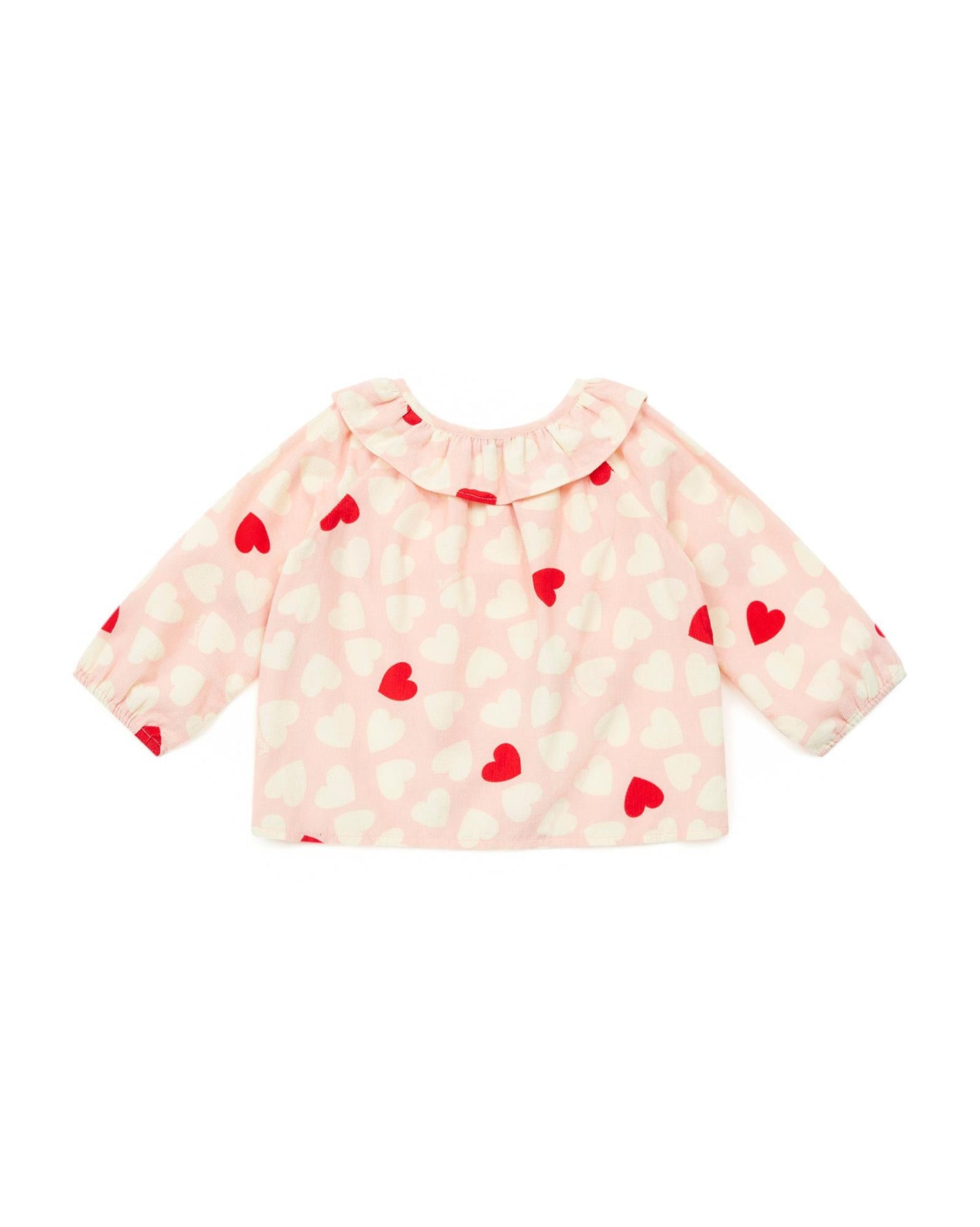Blouse - Hugoline rose Bébé imprimé coeur en mini velours