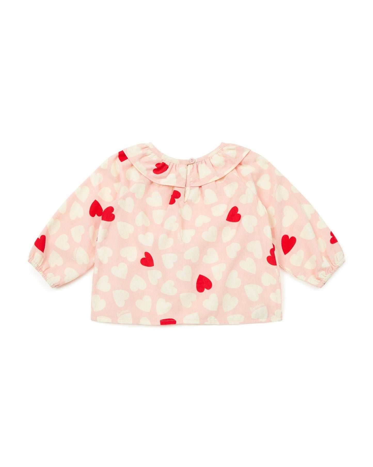 Blouse - Hugoline rose Bébé imprimé coeur en mini velours