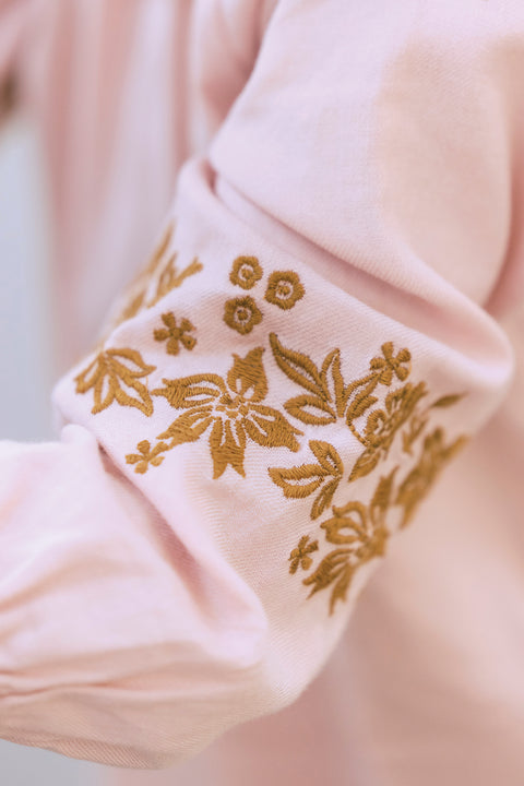 Blouse - Hugoline rose clair 100% coton - Image principale