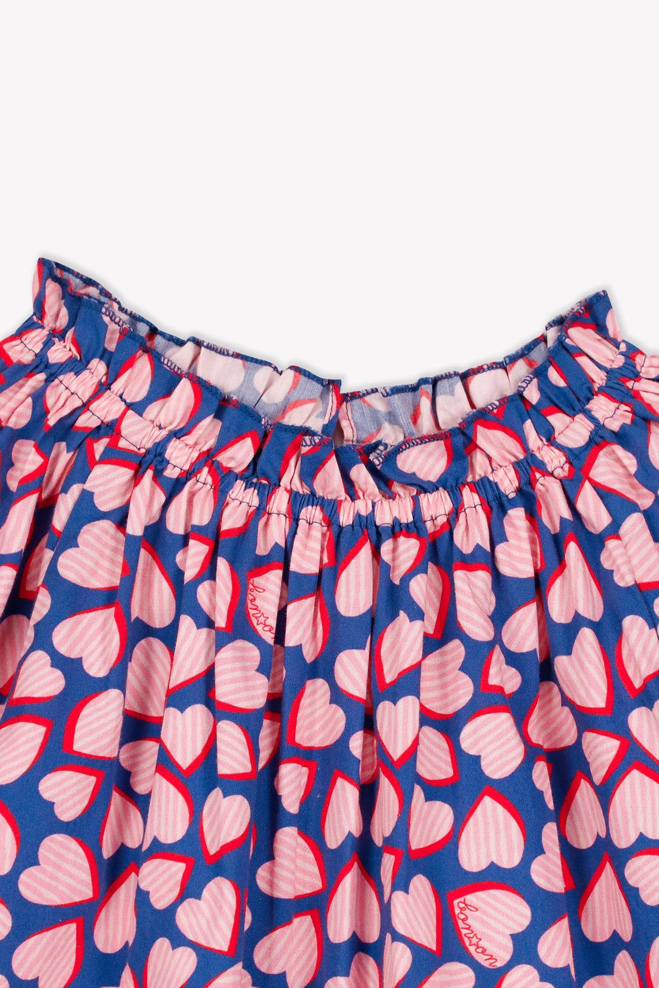 Dress - Blue Dahlia Poplin cotton Printe heart