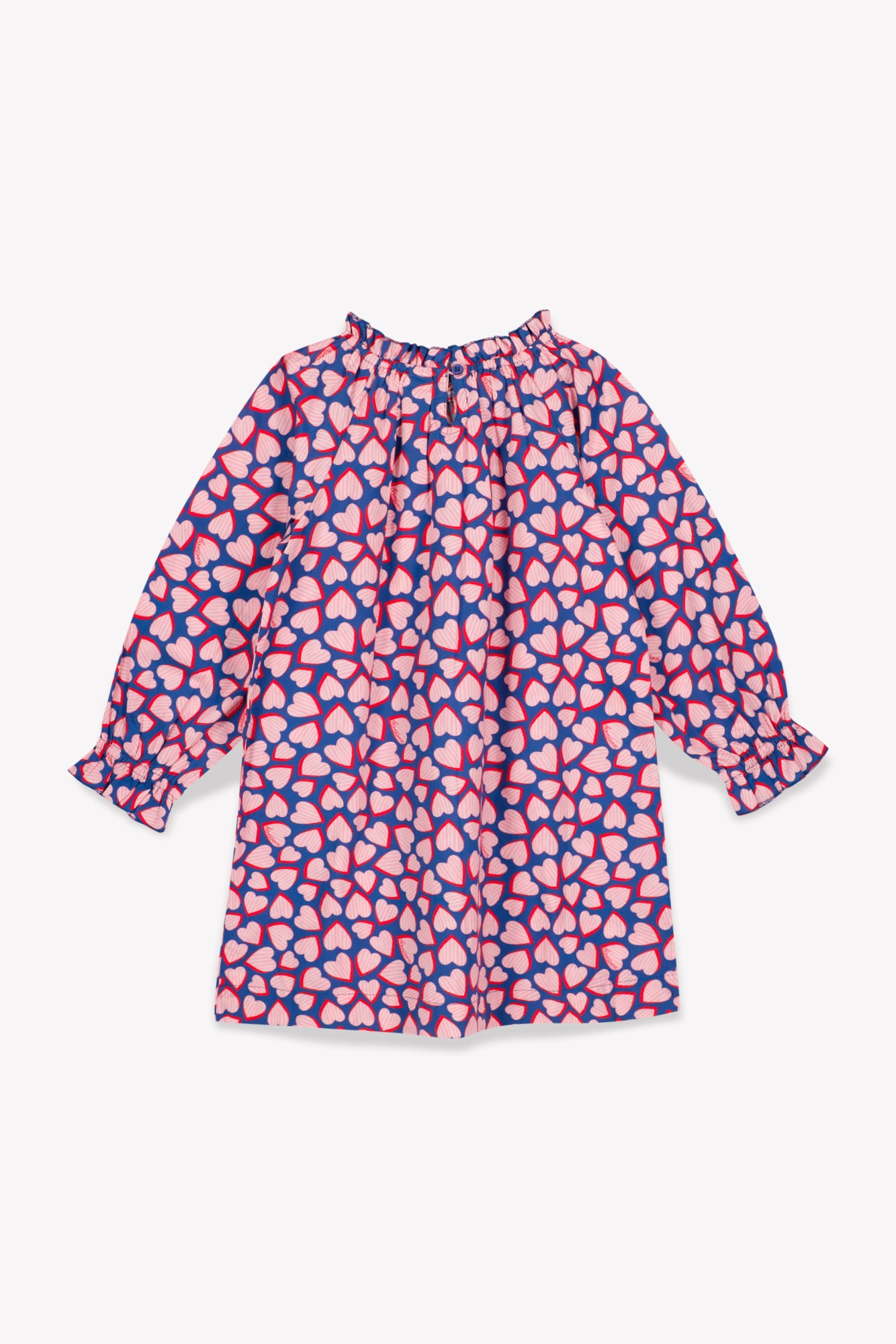 Dress - Blue Dahlia Poplin cotton Printe heart