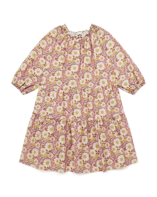 Dress - Félicie Pink in cotton Print Daisy flower - Image principale