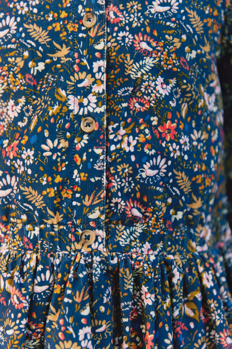Robe - Frida fleuri en velour - Image principale