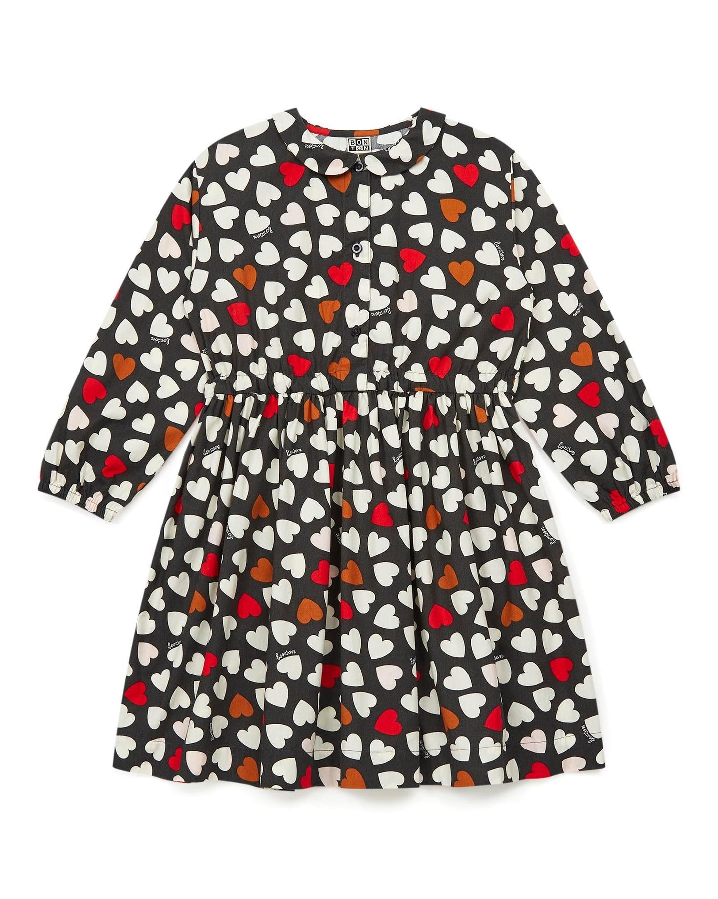 Robe - Frida bleue à coeur en twill gratté