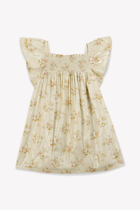Robe - Reveuse rose voile coton lurex imprimé rose - Image principale
