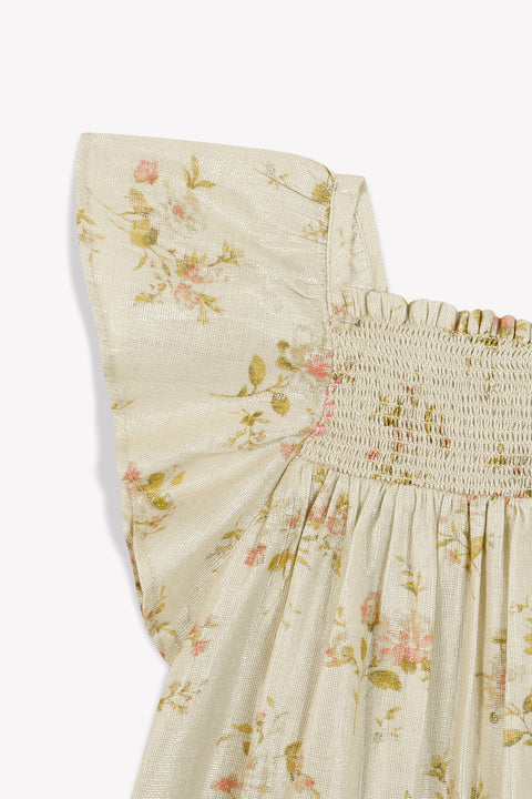 Robe - Reveuse rose voile coton lurex imprimé rose - Image principale