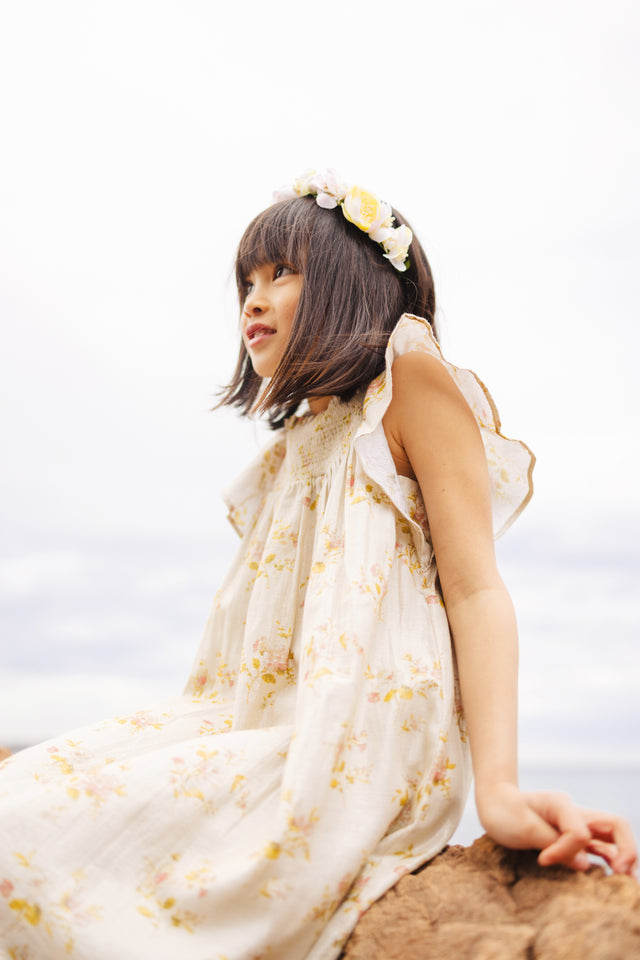 Robe - Reveuse rose voile coton lurex imprimé rose - Image principale