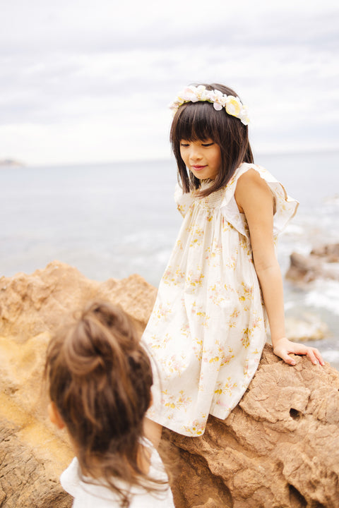 Robe - Reveuse rose voile coton lurex imprimé rose - Image principale