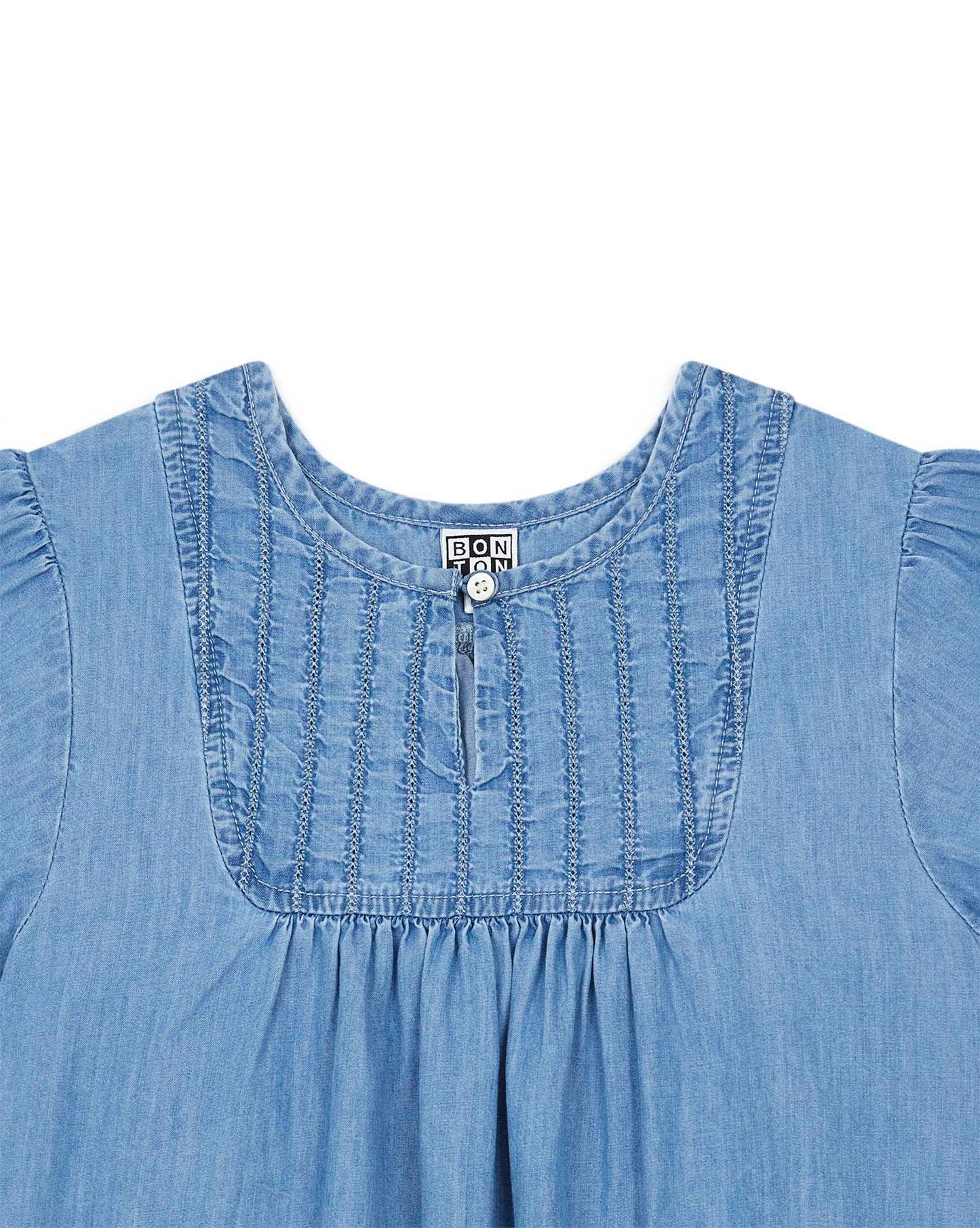 Blouse - Charlotte bleue chambray coton