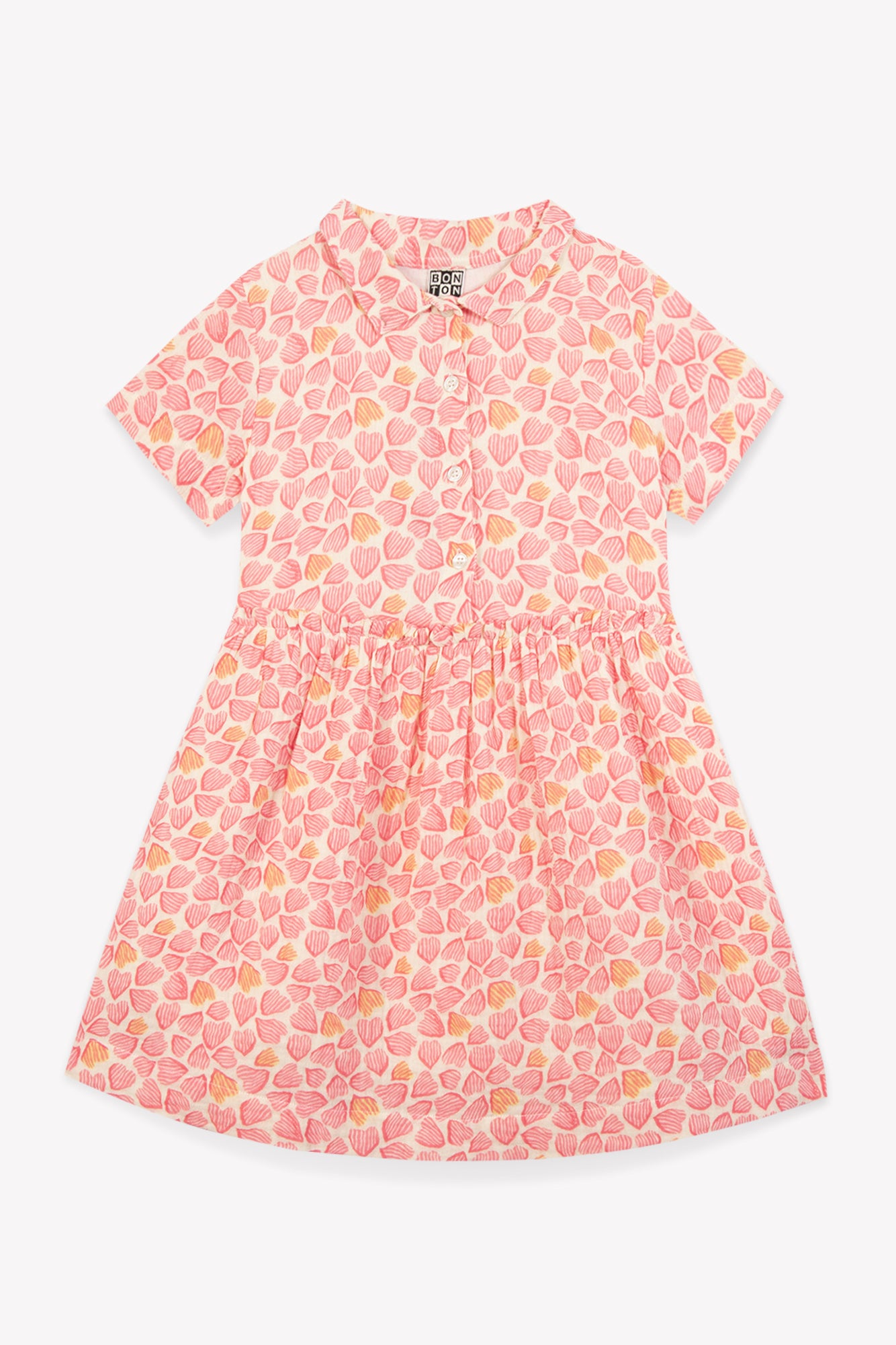 Dress - Clem Pink Double cotton gauze Printe