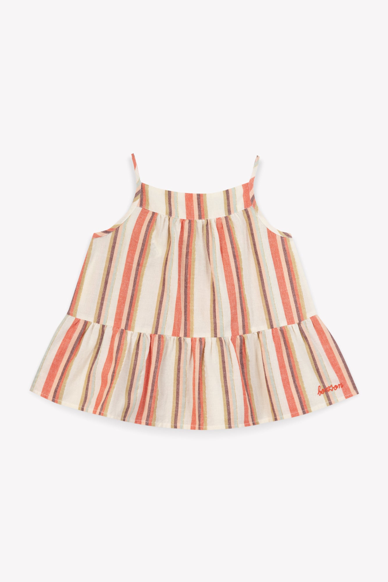Top - Caly Pink Cotton canvas and striped linen