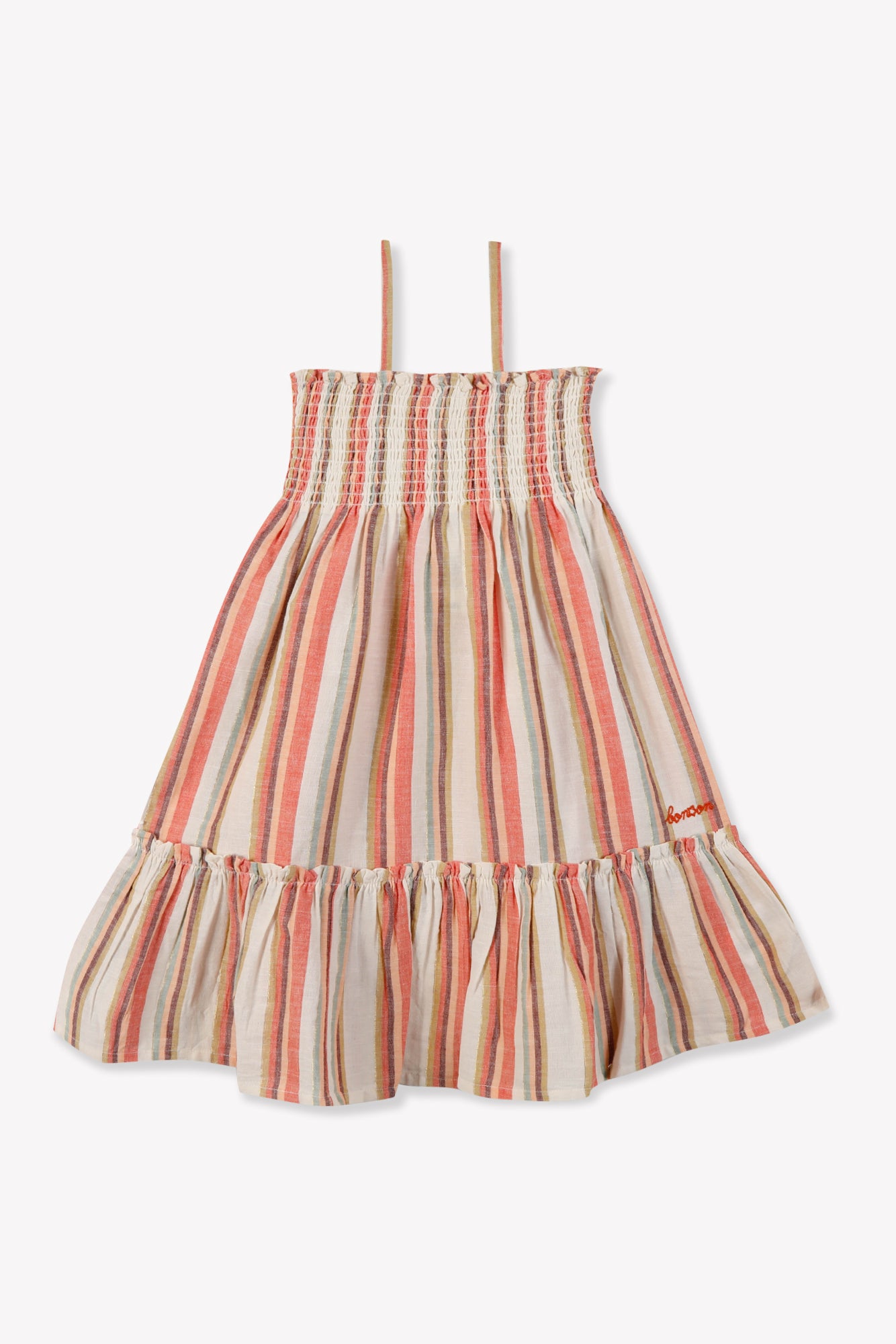 Dress - Noe Pink Cotton canvas and striped linen