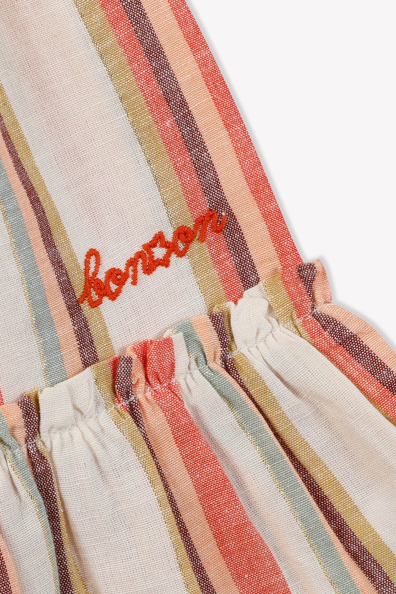 Dress - Noe Pink Cotton canvas and striped linen