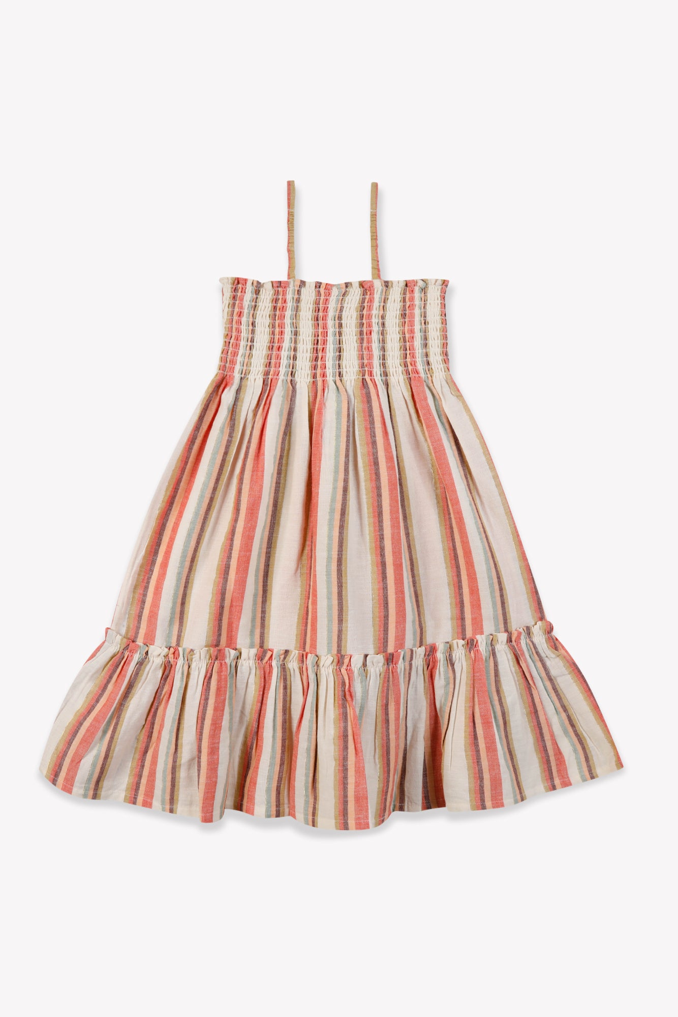 Dress - Noe Pink Cotton canvas and striped linen