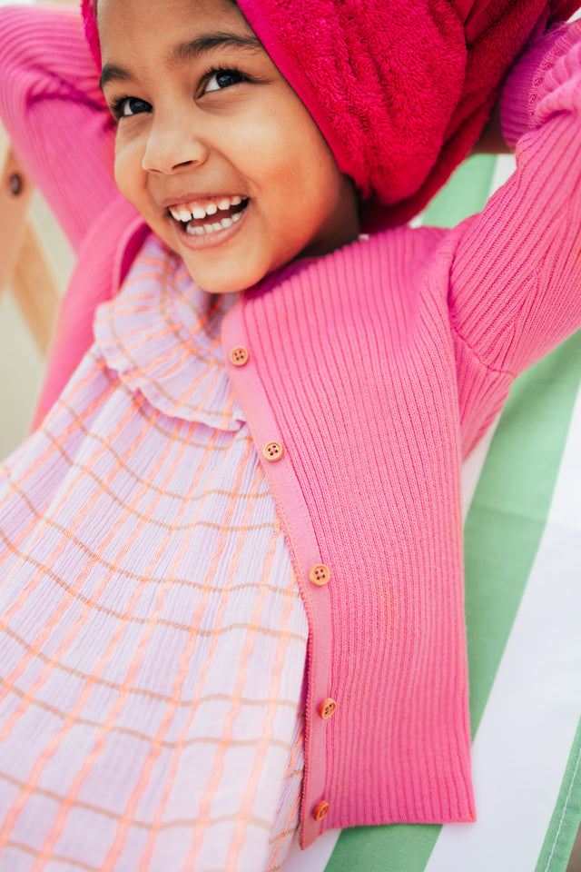 Robe - Eglantine violette crêpon de coton imprimé - Image principale