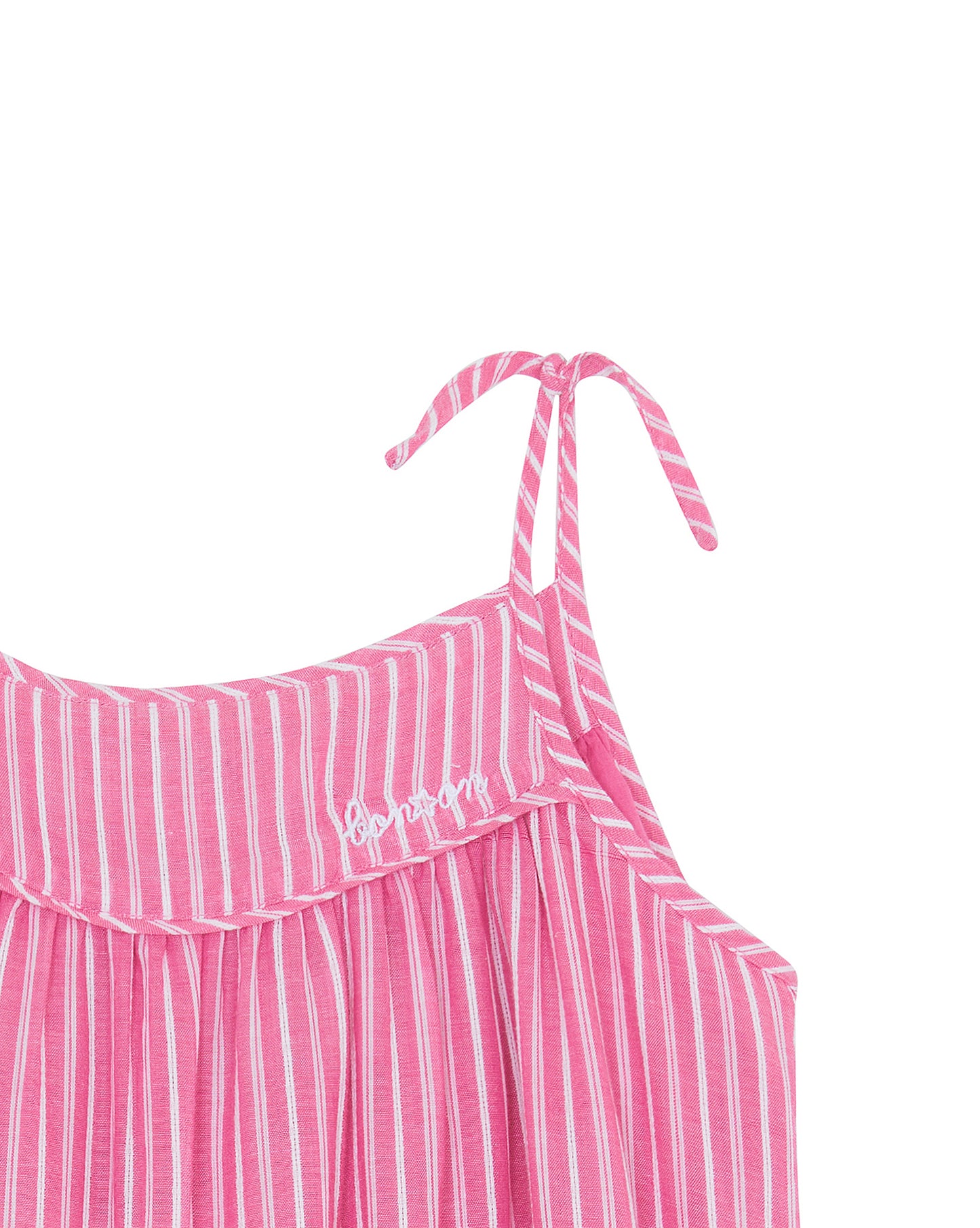 Dress - Violette Pink Striped cotton sail Pink Elo
