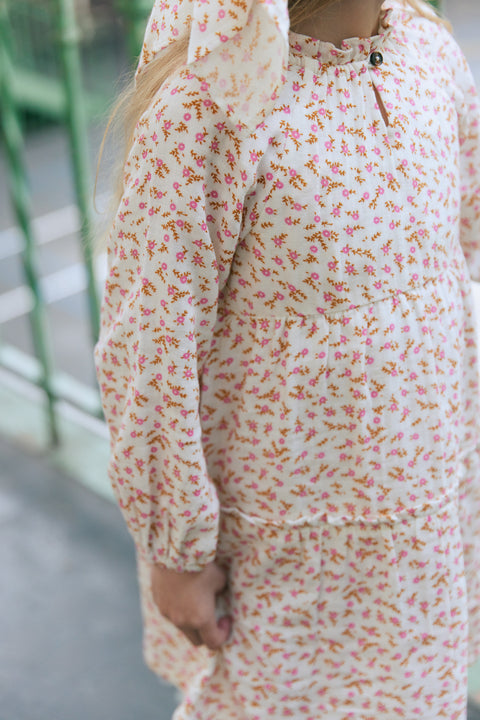 Robe - Jeli imprimé fleuri rose - Image principale