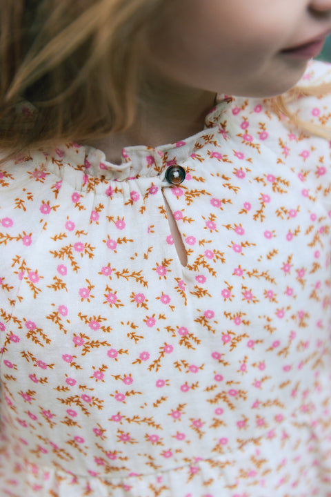 Robe - Jeli imprimé fleuri rose - Image principale