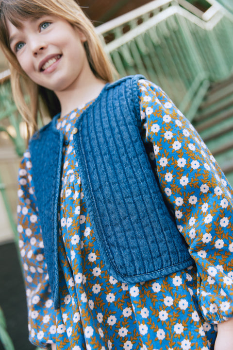 Robe - Jona imprimé fleuri bleu - Image principale