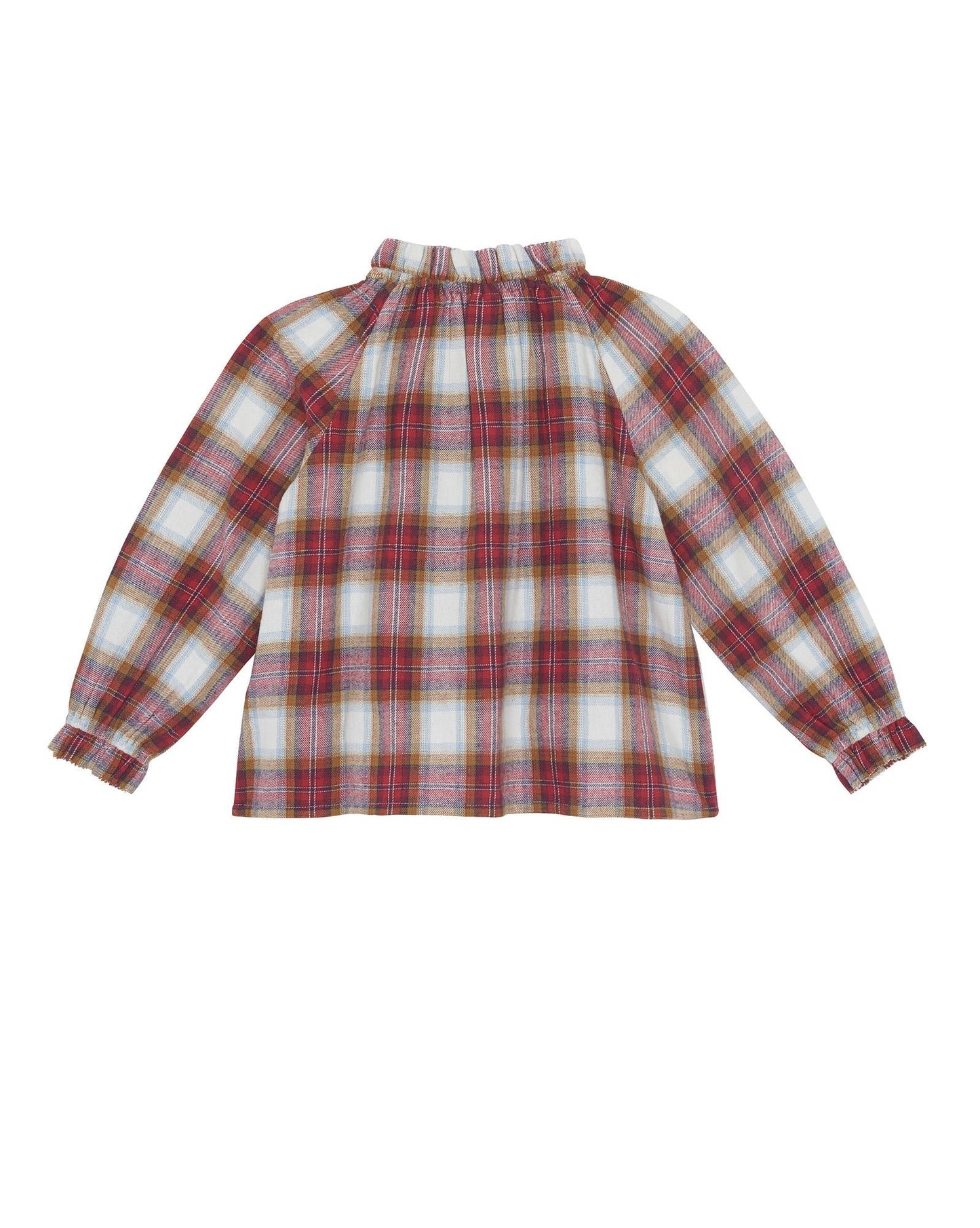 Blouse - Hermine rouge à carreaux en twill gratté