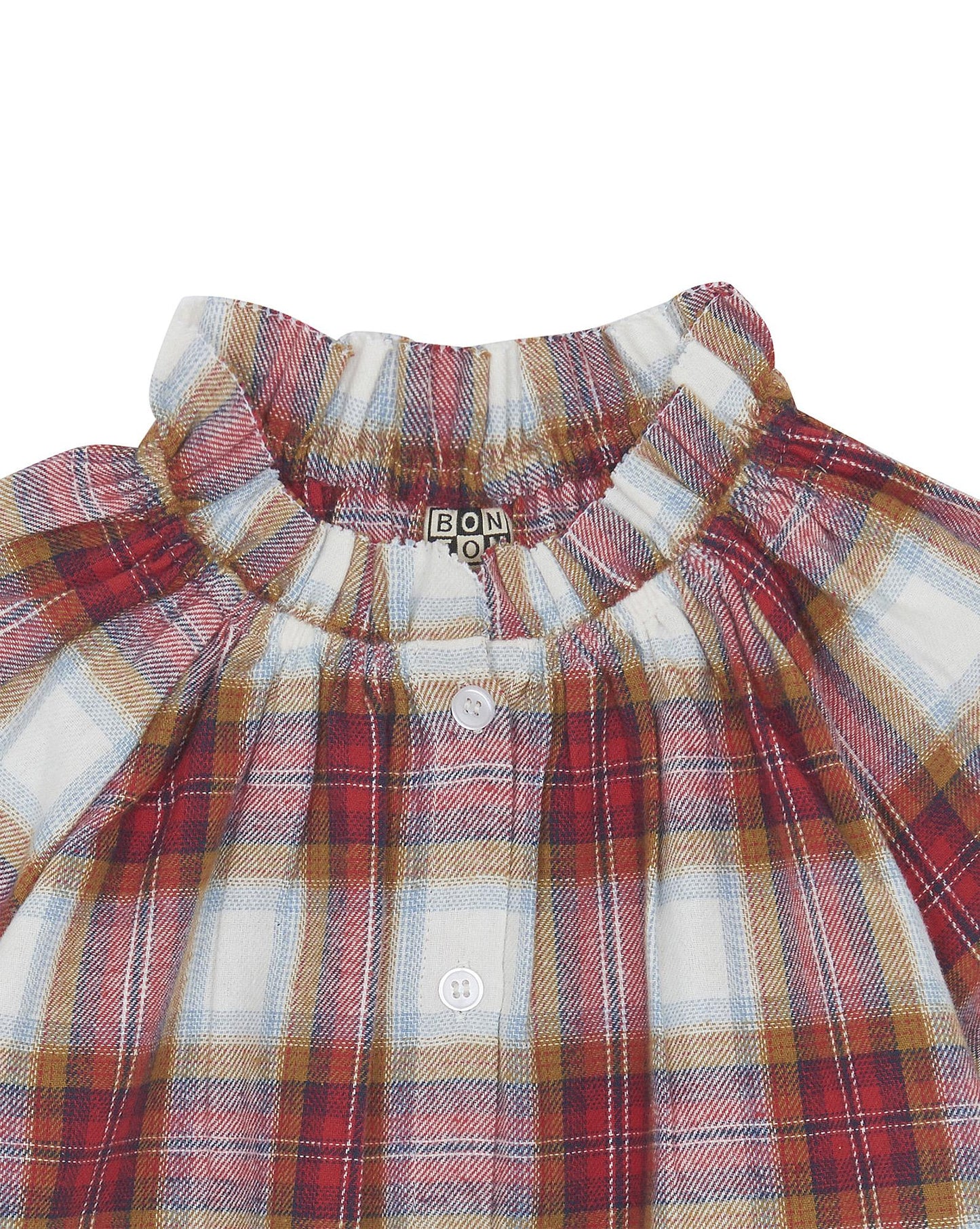 Blouse - Hermine rouge à carreaux en twill gratté
