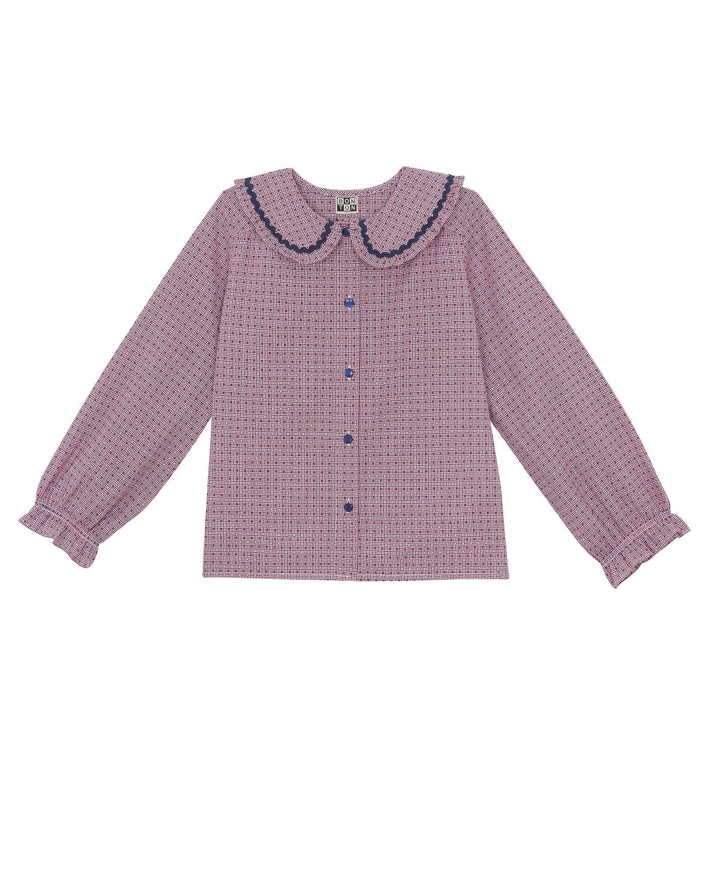 Blouse - Hortense Bleue à carreaux
