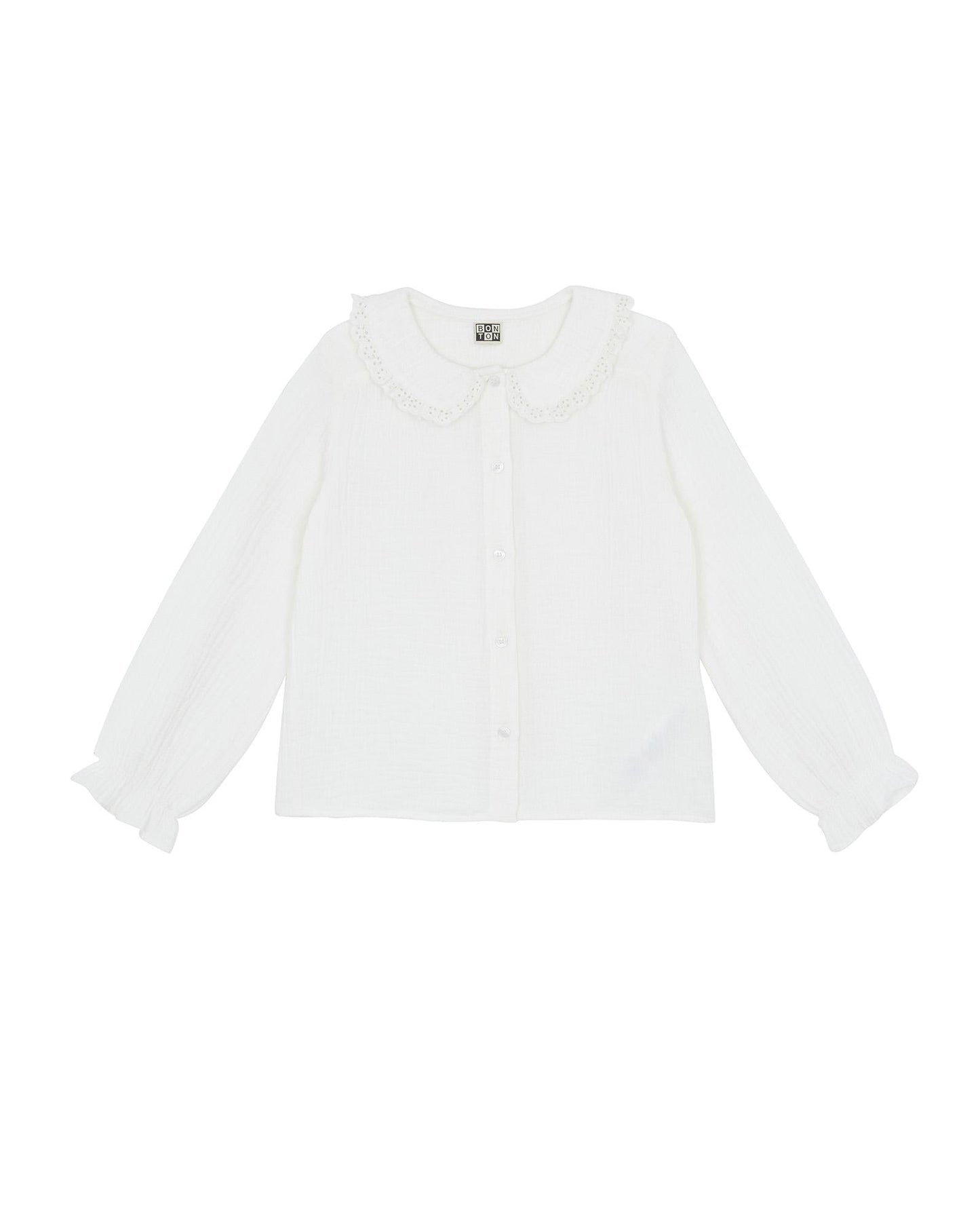 Blouse - Hortense beige en double gaze de coton