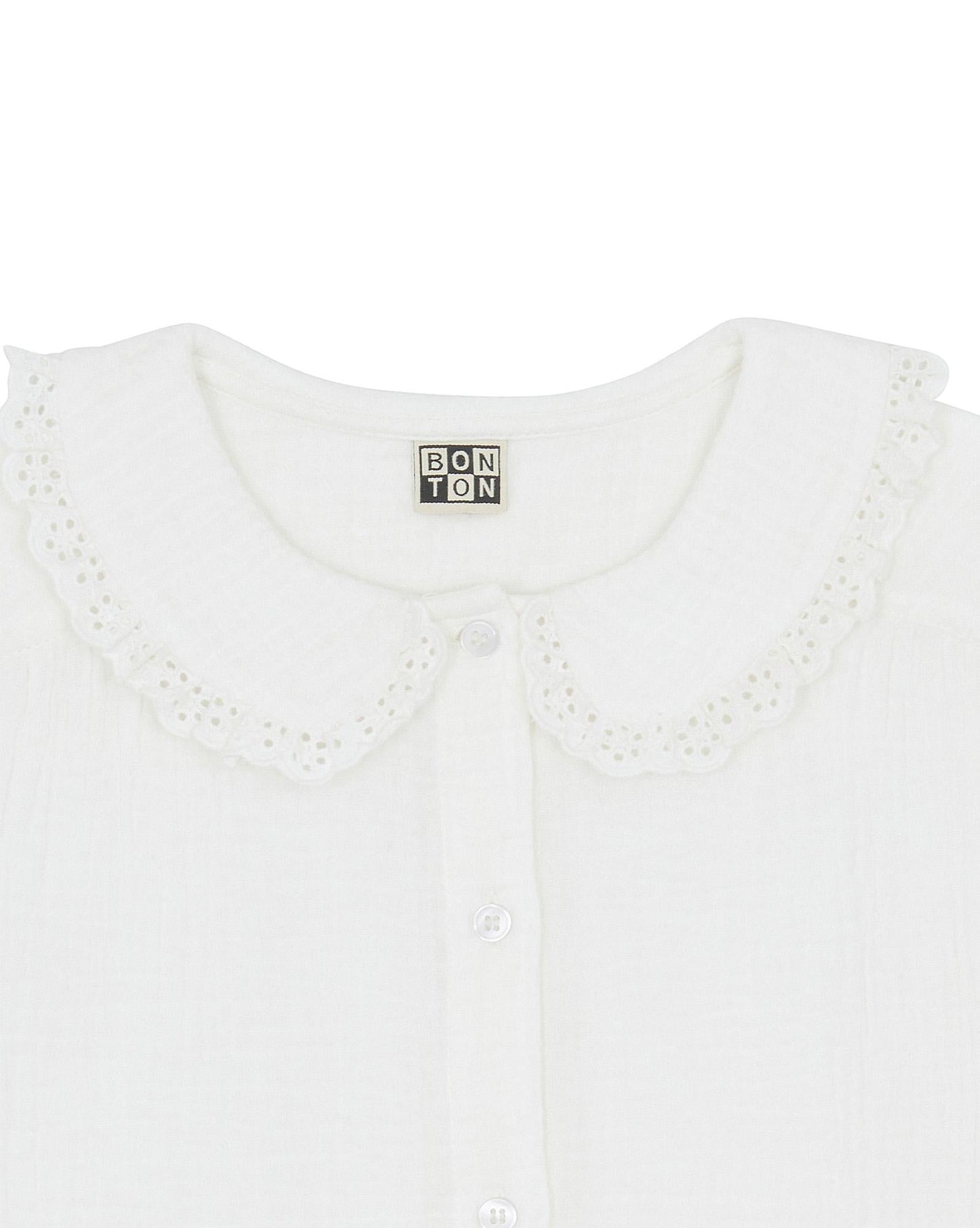 Blouse - Hortense beige en double gaze de coton