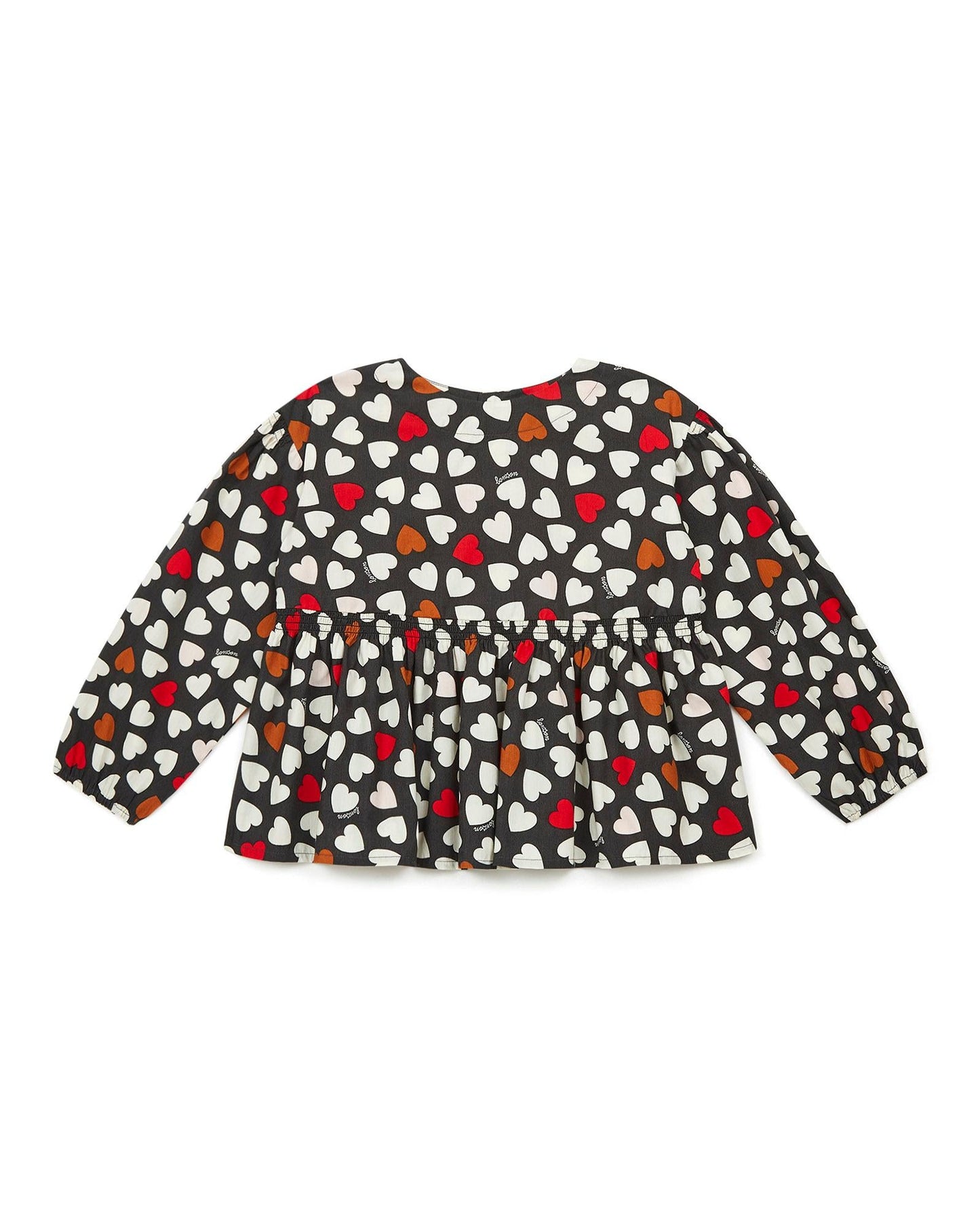 Blouse - Diwali bleue à coeur en twill gratté imprimé