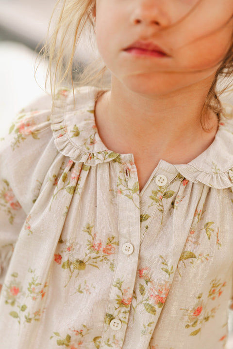 Blouse - Aida rose voile coton lurex imprimée - Image principale