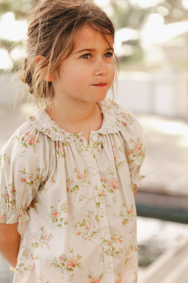 Blouse - Aida rose voile coton lurex imprimée - Image principale