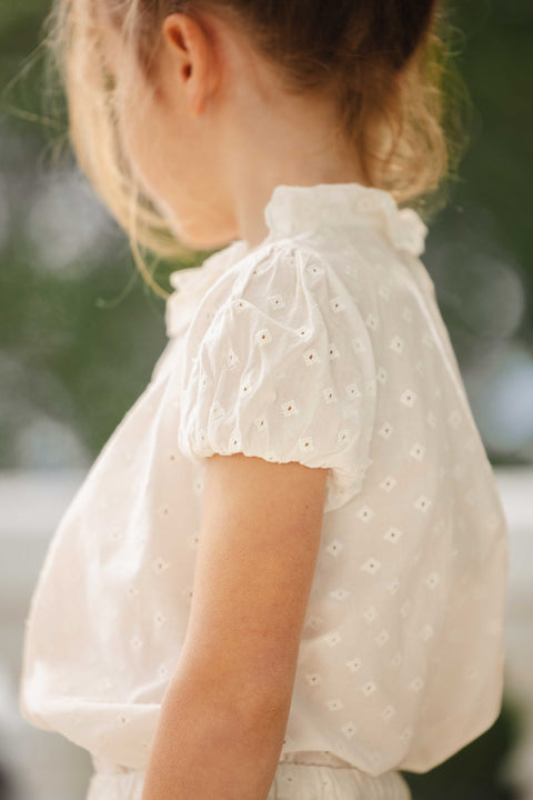 Blouse - white chiara cotton veil shaped - Image principale