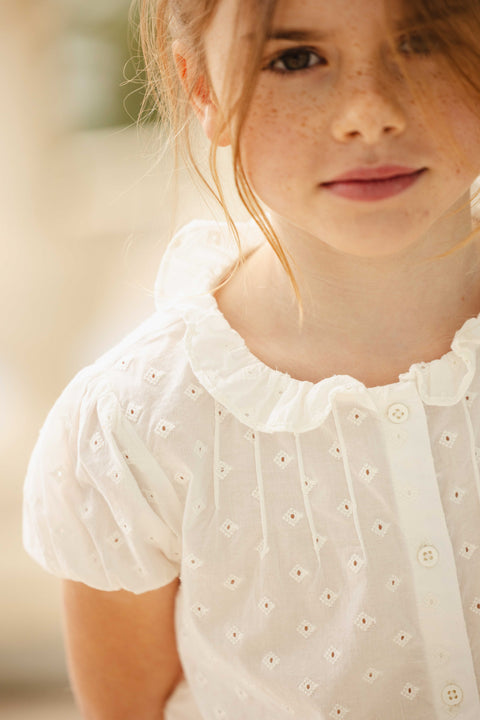 Blouse - white chiara cotton veil shaped - Image principale