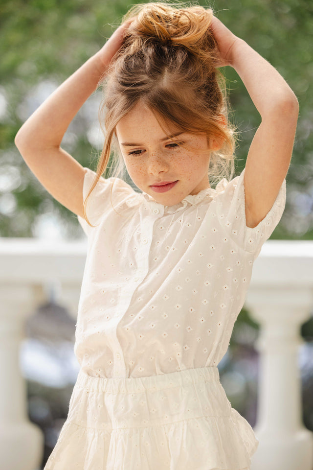 Blouse - white chiara cotton veil shaped - Image principale