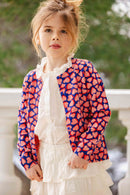 Cardigan - Lilou Blue organic cotton Print heart