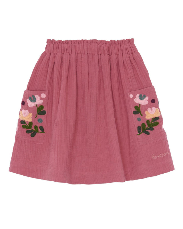 Skirt - hive Pink in double cotton gauze - Image principale