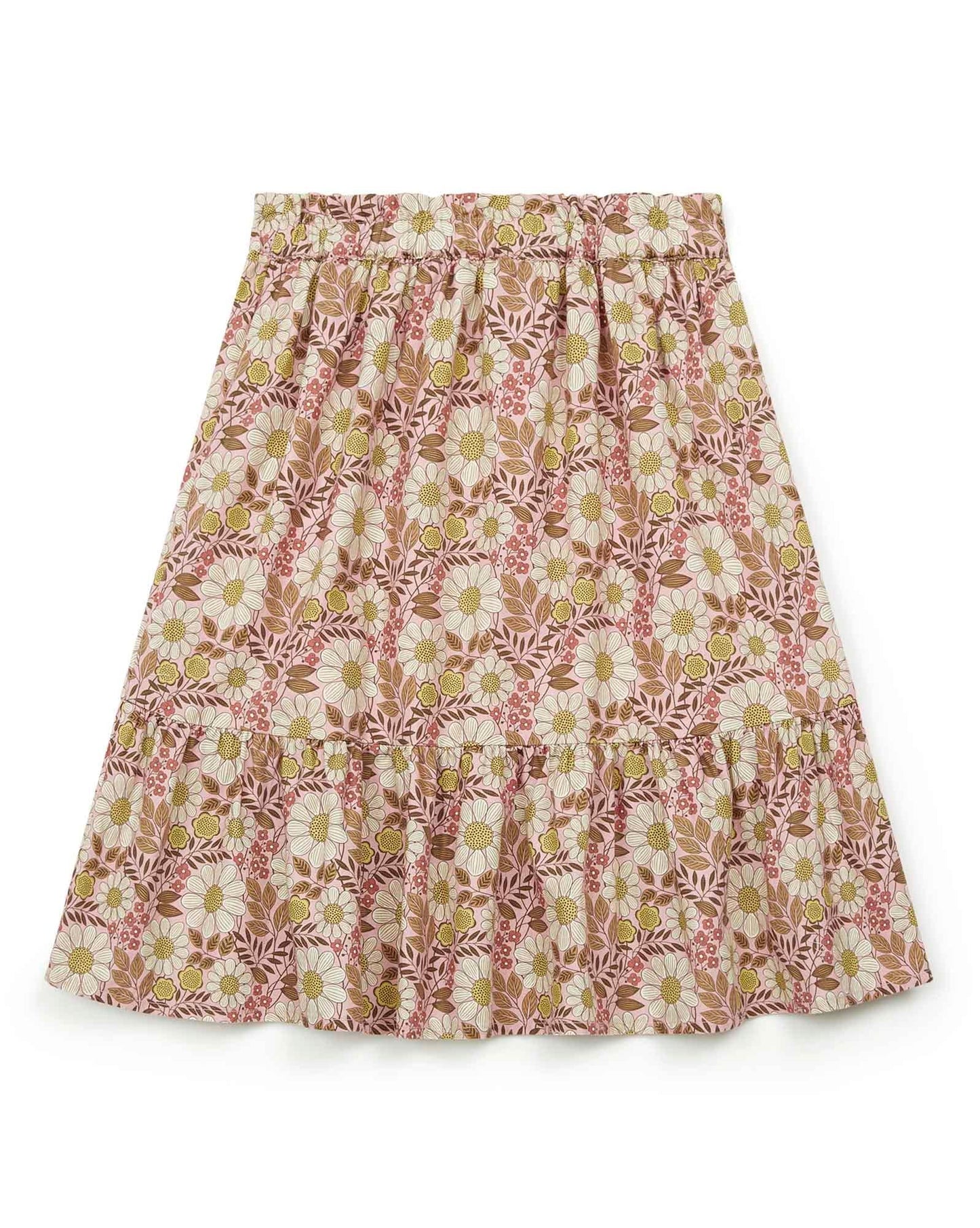 Jupe - Denon rose en coton imprimé fleur daisy
