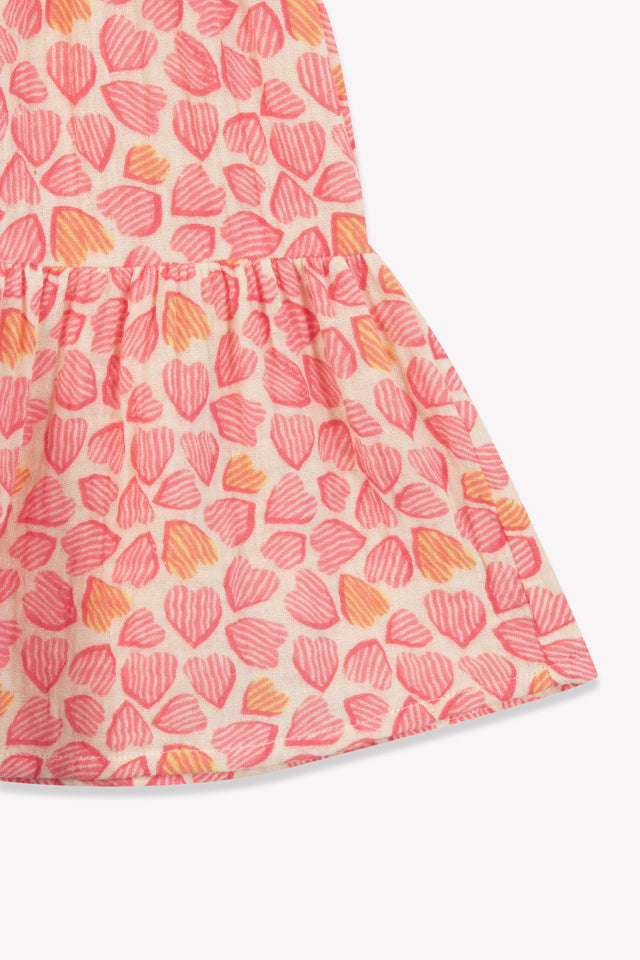 Skirt - Denon Pink Double cotton gauze Printe heart - Image alternative